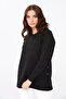 Women's Silvery Sweater with Buttons on the Sides and Skirt, Black - 4