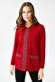 Women's Polo Collar Zipper Cardigan Cherry Rotten