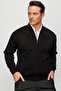 Men's Stand Collar Steel Knit Wool Knitwear Coat Black