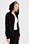 Women's Hooded Mesh Sweat with Side Pockets Black - 3