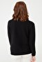 Women's Crew Neck Seamless Knitted Sweater Black - 3