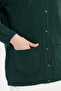 Women's Crew Neck Front Diamond Knit Seamless Wool Cardigan Green - 7