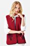 Women's Crew Neck Water Stone Bead Embroidered Short Vest Vest - 2