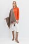 Women's Floral Embroidered Knitwear Shawl Dark Beige - 5