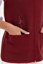 Women's V-Neck Pocket Embroidered Wool Vest V.Red - 7