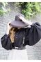 Black Balloon Sleeve Vintage Shirt