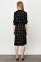 Women's Shirt Collar Pearl Buttoned Combed Cotton Dress Black/ecru - 6