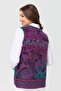 Women's Crew Neck Ivy Patterned Wool Vest Light Purple - 6