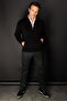Men's Stand Collar Steel Knit Wool Knitwear Coat Black - 4