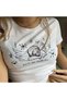 Printed Crop Blouse with Angel Drawing - 3