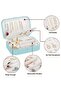 Luxury Rectangular Jewelry Box 3 Compartments Jewelry Organizer Ring Earring Necklace Travel Organizer Blue - 3