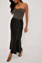 Black Satin Midi Skirt