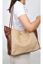 Women's Tan Straw Detailed Zippered Shopper Bag - 3