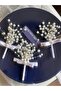 Bride Hair Accessory Groom Boutonniere Pearl Groom Collar - 3