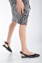 Heel Open Bow Skin Black Women's Ballerinas - 2