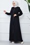 Gizem Stone-Embellished Ferace Black HM2358 - 6