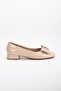 Patent Leather Bowknot Blunt Toe Women's Short Heeled Shoes - 3