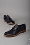 Select 2650 genuine leather men's shoes navy blue - 3