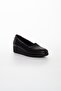 Genuine Leather Orthopedic Elastic Black Women's Shoes - 3