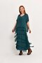 Italian Size 2 Slimming Half Sleeve Layered Silk Dress