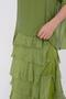 Italian Size 2 Slimming Half Sleeve Layered Silk Dress - 7
