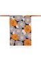 Patterned Silk Scarf - Hydrangea Basket Pattern - Black Orange Gray - 2