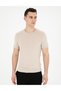 Beige Slim Fit Crew Neck Knitwear T-Shirt 50288845-Vr011 - 3