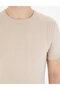 Beige Slim Fit Crew Neck Knitwear T-Shirt 50288845-Vr011 - 7