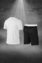 Men's Black Fit Crew Neck T-Shirt Shorts Two-Piece Bottom Top Set with Pockets for Walking and Running (S-3Xl) - 4