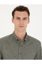 Green Slim Fit Long Sleeve Shirt 50274660-Vr054 - 2