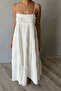 Sardinya Gipe Detailed Ecru Strap Dress - 2