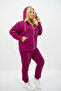 Plus Size Hooded Zippered Tracksuit Set - 8130-25 - 3