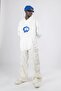 Illusion Face Printed Oversized Unisex White Hoodie - 3