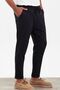 New season men's boyfriend fit elastic waist double leg striped black trousers mz22033