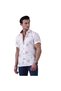 Milk Coffee Cappucino Floral Printed Flamed Breathable Cotton Slim Fit Short Sleeve Shirt - 3