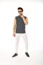 Men's Grimelange Crew Neck Tank Zero Sleeve Singlet Cotton T-Shirt - 3
