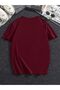 Women's Burgundy Oversize Butterfly Front Printed T-shirt - 2