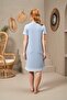25128 Women's Lace Detailed Short Sleeve Buttoned Nightgown - 4