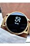 Led digital woven mesh magnetic strap men's wrist watch