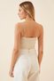 Women's Cream Rope Strap Cotton Crop Top Bustier Tank Top - 3