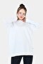 Serka - White Women's Crew Neck Long Sleeve Oversize Basic - 4