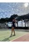 Women's Black U-Neck Tennis Dress with Fit-In Leggings and Cross Back - 2