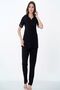 Effortt Black Maternity Pajama Set with Dressing Gown - 3