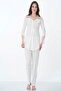 Cotton Maternity and Postpartum Pajama Set with Breastfeeding Feature – Elastic Waistband Effortt - Ecru