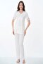Effortt Ecru Robed Maternity and Postpartum Pajama Set - 4