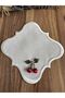 Cherry Pattern Needlework Embroidered Off-White Cocktail Napkin for Coffee Side Servings