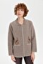 Women's Polo Collar Embroidered Short Wool Cardigan V.Beige - 7