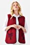 Women's Crew Neck Water Stone Bead Embroidered Short Vest Vest - 6