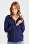 Women's Hooded Mesh Sweat with Side Pockets Navy Blue