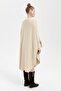 Women's Stand Collar Poncho with Embroidered Sleeves and Pockets - 4